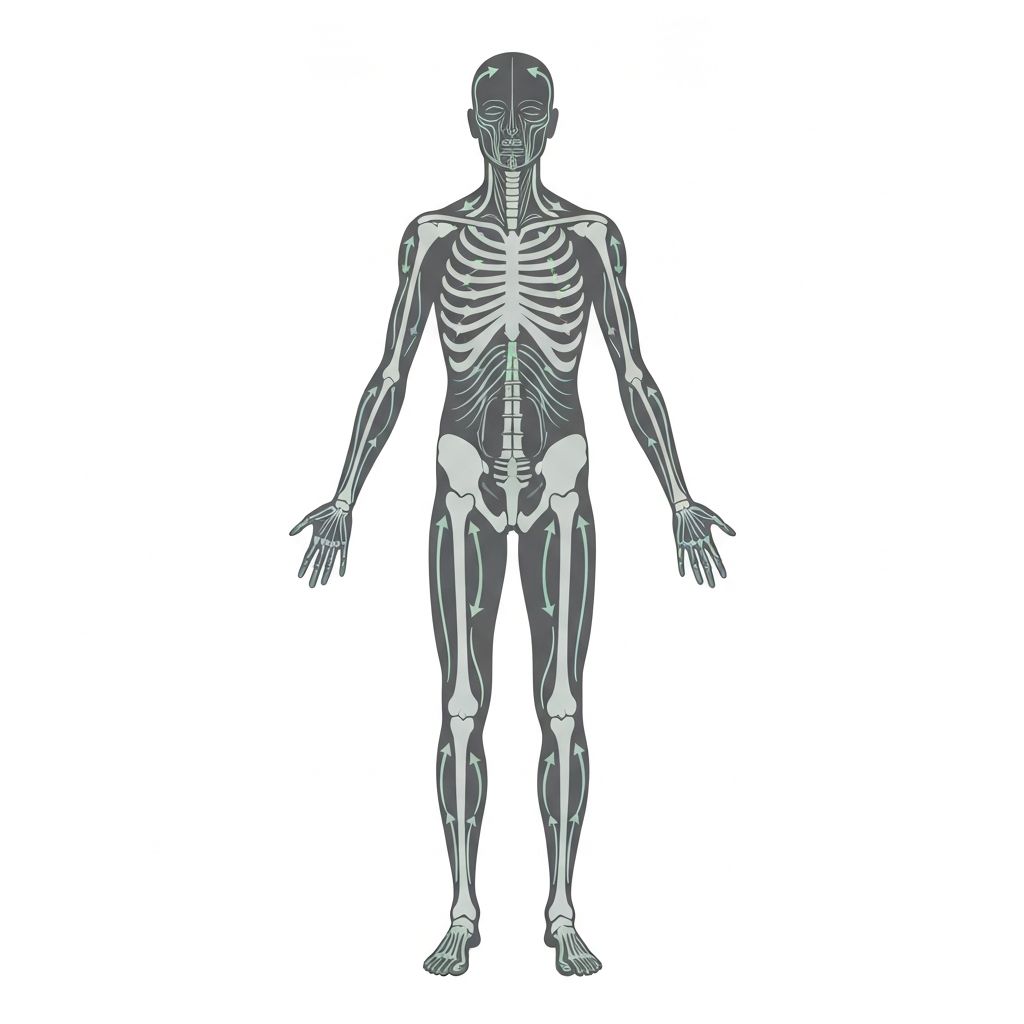 Anatomical illustration of fat distribution